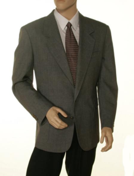 Mensusa Products Single Breasted 2 Button Solid Gray Blazer