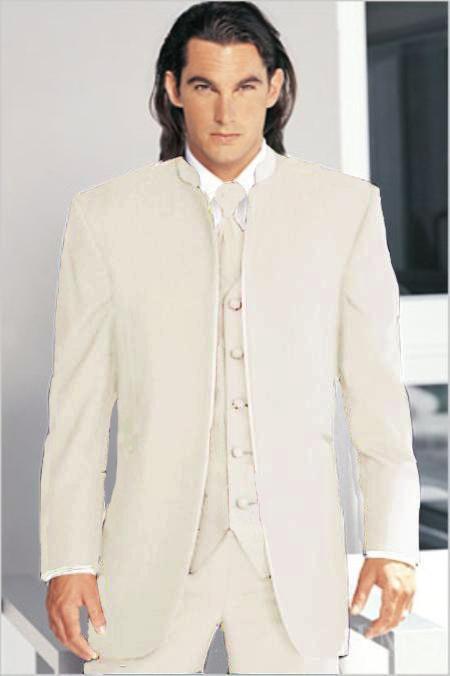 Mensusa Products Mirage Tuxedo Mandarin Collar Ivory No Buttons Pre Order Collection Delivery in 30 days795