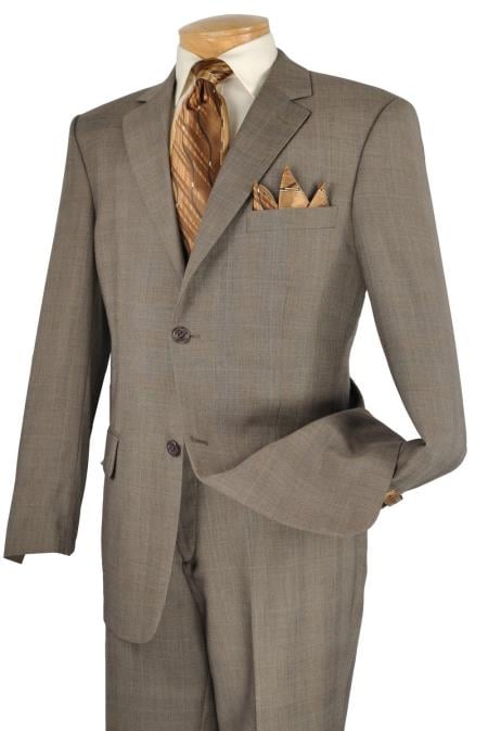 Executive 2 Piece 2 Button Suit Taupe