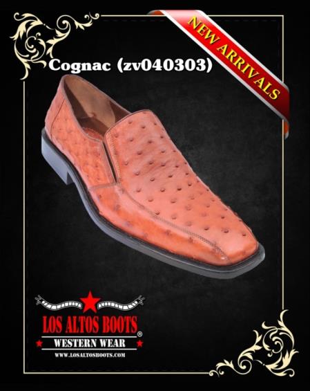 Mensusa Products Mens Genuine Ostrich Dress Shoes Loafers by Los Altos Cognac269