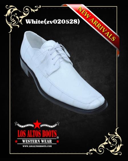 Mensusa Products Mens Ostrich Leg W/Eel Dress Shoes by Los Altos Boots White 205