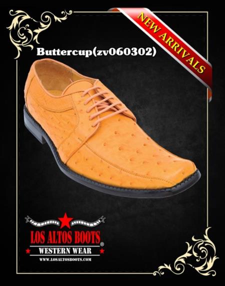Mensusa Products Mens Genuine Ostrich Dress Shoes by Los Altos Boots Buttercup