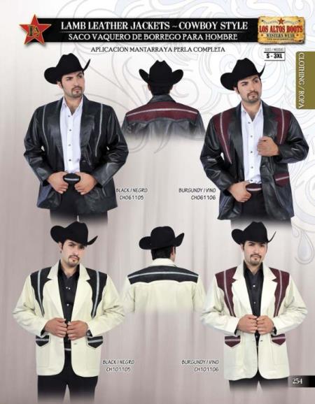 Mensusa Products Stingray Jacket Long Application Lamb Leather Jacket Cowboy Style by Los Altos
