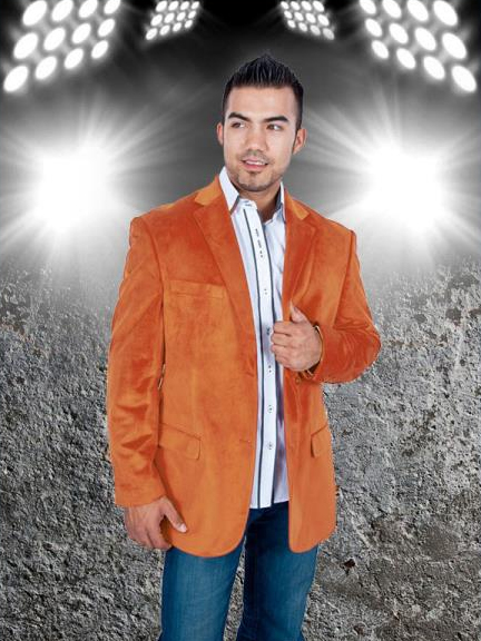Mensusa Products Mens Stylish 2 Button Sport Jacket Orange Discounted Affordable Velvet ~ Velour Sport coat Blazer