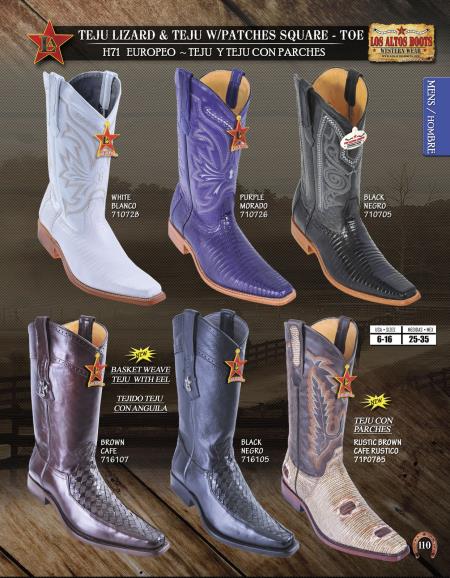 Mensusa Products Los Altos SquareToe Teju Lizard Men's Western Cowboy Boots 217