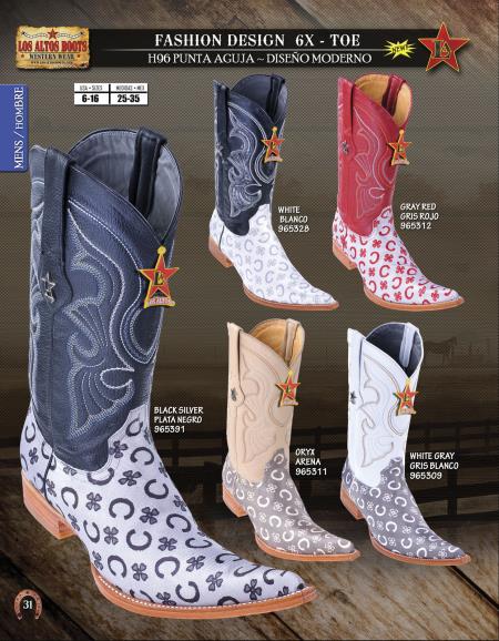 Mensusa Products Los Altos 6X Toe Fashion Design Men's Western Cowboy Boots