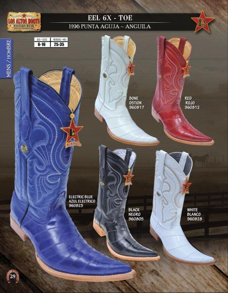 Mensusa Products Los Altos 6X Toe Genuine Eel Men's Western Cowboy Boots
