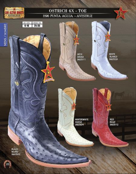 Mensusa Products Los Altos 6X Toe Genuine Ostrich Men's Western Cowboy Boots