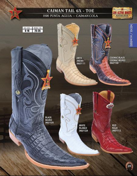 Mensusa Products Los Altos 6X Toe Genuine Caiman TaMens Western Cowboy Boots