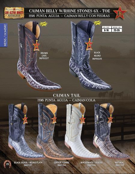 Mensusa Products Los Altos 6X Toe Genuine Caiman Men's Western Cowboy Boots 322
