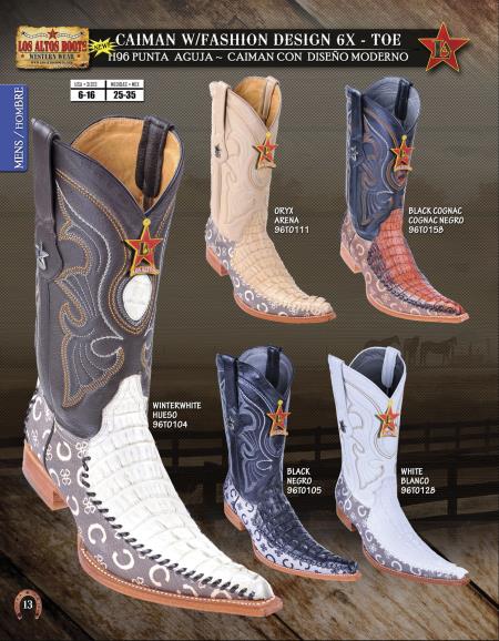 Mensusa Products Los Altos 6X Toe Genuine Caiman Men's Western Cowboy Boots298