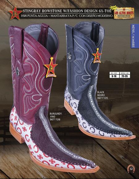 Mensusa Products Los Altos 6X Toe Genuine Stingray Men's Western Cowboy Boots 298