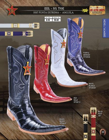 Mensusa Products Los Altos 9X Toe Genuine Eel Men's Western Cowboy Boots236