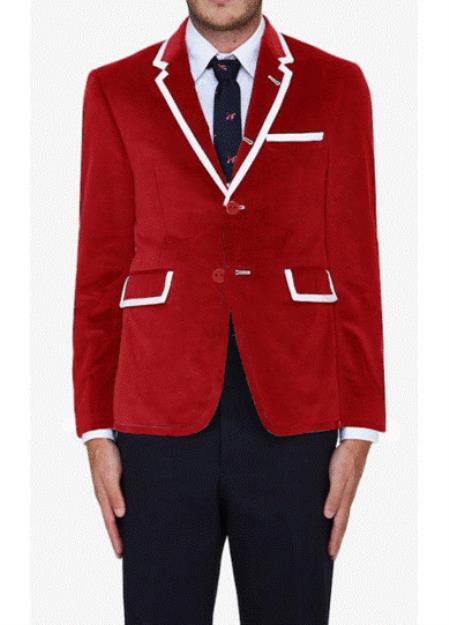 Mensusa Products Red Classic Velvet Blazer