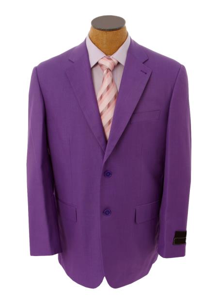 Mensusa Products Mens Solid Purple Lavender Blazer