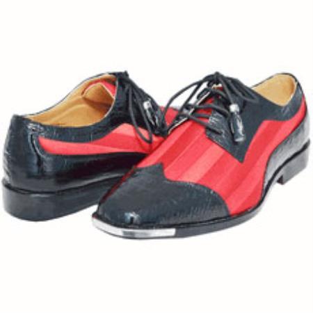 Mensusa Products Mens Dress Shoes Stylish Spectator Style Cool Red & Black 2 Tone