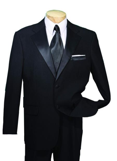 Mensusa Products Big and tall suits-Black Year Round Tuxedo Big and tall Extra Long sizes Available 2 Button Collection