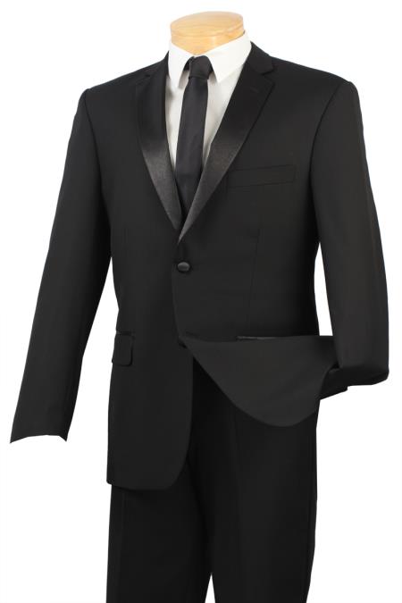 Mensusa Products Black Big and tall Extra Long sizes Available 2 Button Slim Fit Tuxedo