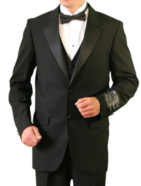 Mensusa Products Mens Black Big and tall Extra Long sizes Available 2 Button Tuxedo