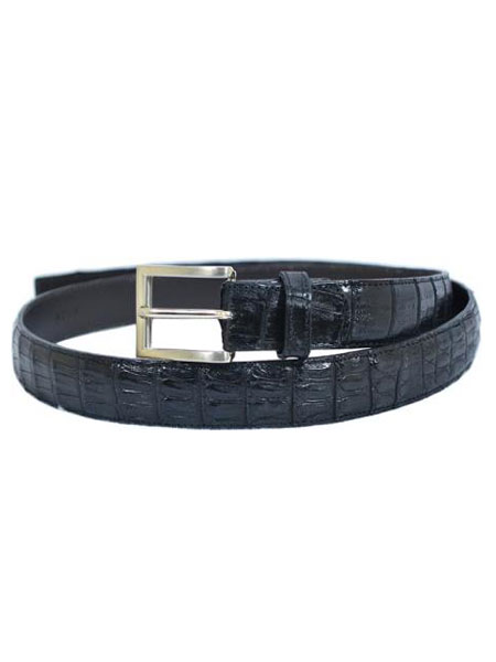 Mensusa Products Belvedere Black AllOver Genuine Hornback Crocodile Belt