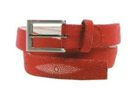 Mensusa Products Belvedere Genuine Stingray Belt Red