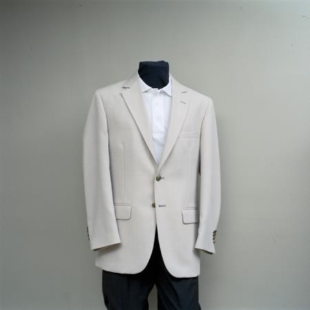 Mensusa Products Men's 2 Button Blazer Sand with brass gold buttons sportcoat
