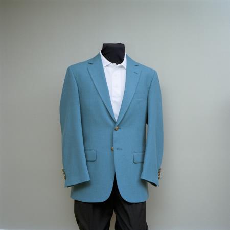 Mensusa Products Men's 2 Button Blazer Seafoam with brass gold buttons sportcoat