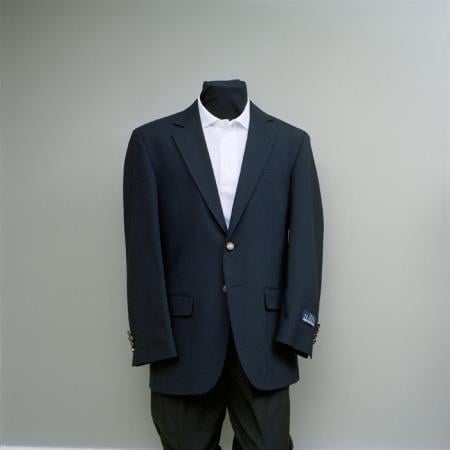 Mensusa Products Men's 2 Button Blazer Navy with brass gold buttons sportcoat