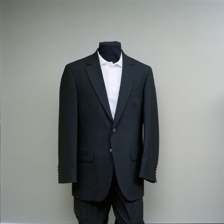 Mensusa Products Men's 2 Button Blazer Black with brass gold buttons sportcoat