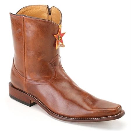 Mensusa Products Los Altos Honey Square Toe Leather Ankle Boot