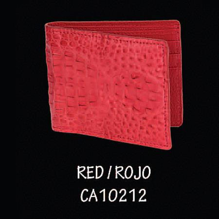 Mensusa Products Caiman Hornback Leather Wallet by Los Altos Boots Red 108