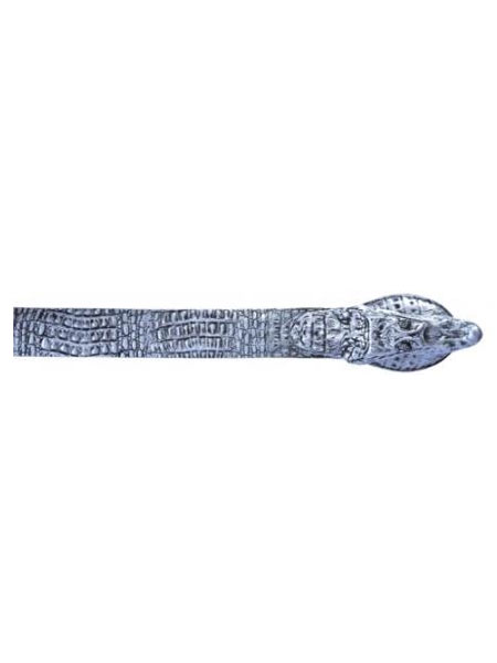 Mensusa Products Los Altos Black Silver AllOver Genuine Crocodile w/ Head Belt