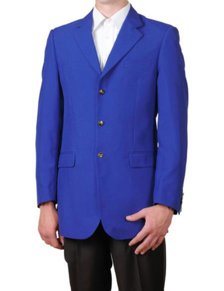 Mensusa Products Men's Royal Blue Single Breasted Three Button Suit Jacket Sportscoat Dinner Blazer