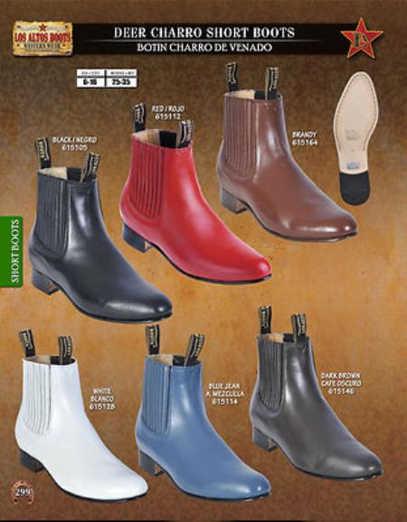 Mensusa Products Los Altos Men's Deer Charro Short Boots Diff. Colors/Sizes