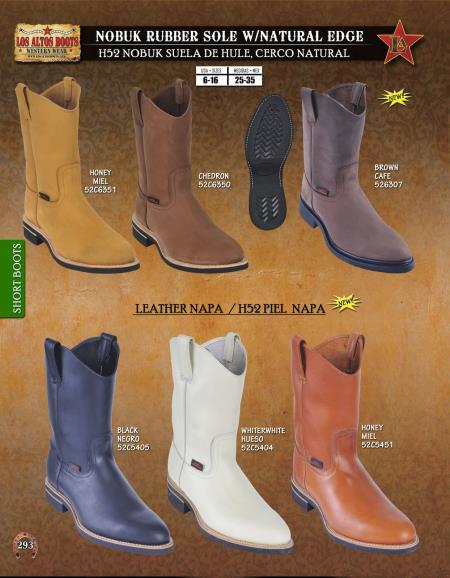 Mensusa Products Los Altos Men's Leather & Nobuk w/ Natural Edge Short Boots Diff. Colors/Sizes