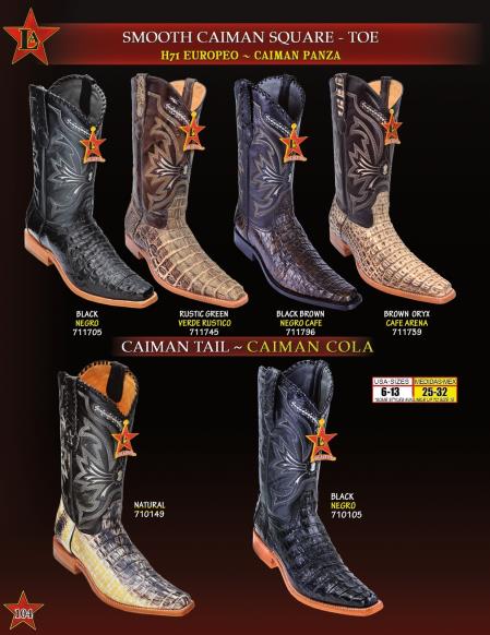 Los Altos Men's Genuine Smooth Caiman/TaCowboy Western Boots Diff. Colors 4