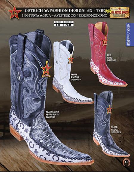 Mensusa Products Los Altos 6X Toe Genuine Ostrich Men's Western Cowboy Boots Diff.Colors/Sizes 325