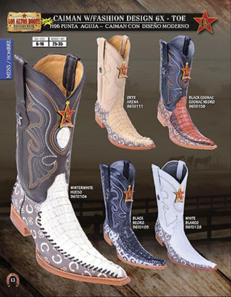 Mensusa Products Los Altos 6X Toe Genuine Caiman Men's Western Cowboy Boots Diff.Colors/Sizes 325