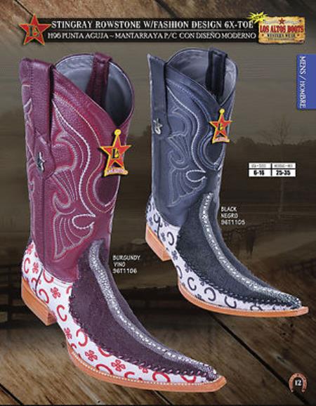 Mensusa Products Los Altos 6X Toe Genuine Stingray Men's Western Cowboy Boots Diff.Colors/Sizes 325