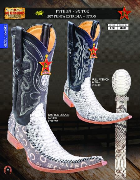 Mensusa Products Los Altos 9X Toe Genuine Python Mens Western Cowboy Boots Diff.Colors/Sizes 236