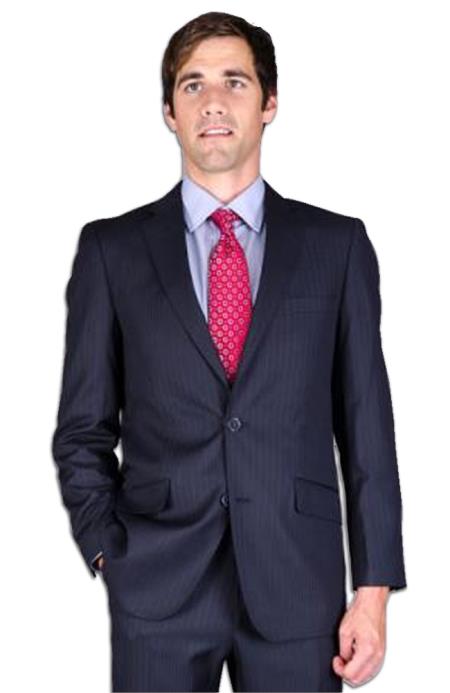 Men's Slim Fit Navy Stripe 2Button Suit