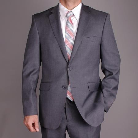 Mensusa Products Mantoni Men's Charcoal Gray Wool Slimfit 2Button Suit