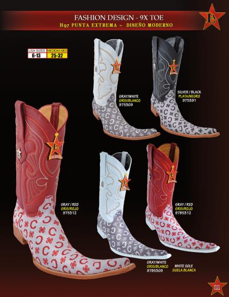Mensusa Products Los Altos Men's 9X Extreme Toe Fashion Design Cowboy Western Boots Diff. Colors