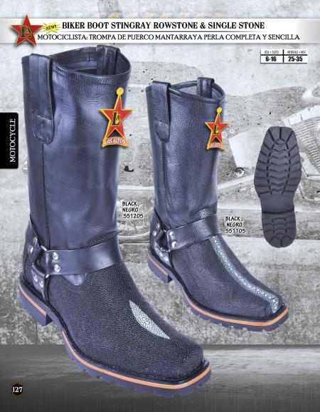 Mensusa Products Los Altos Genuine Stingray Men's Western Biker Boots Diff. Colors/Sizes 449