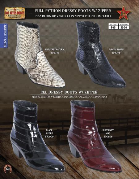 Mensusa Products Los Altos JToe Python/Eel Men's Dressy Western Cowboy Boot Diff.Color/Size 217