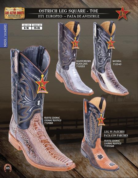 Mensusa Products Los Altos SquareToe Ostrich Leg Men's Western Cowboy Boots Diff. Colors/Sizes