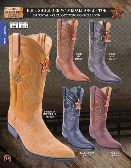 Mensusa Products Los Altos JToe Bull Shoulder Men's Western Cowboy Boots Diff. Colors/Sizes 209