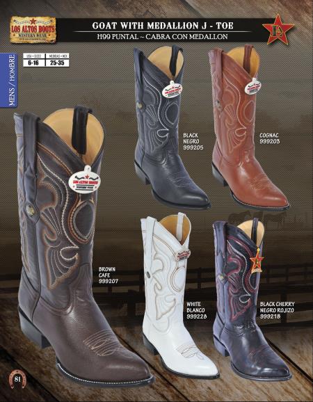 Mensusa Products Los Altos JToe Goat w/ Medallion Men's Western Cowboy Boots Diff. Colors/Sizes