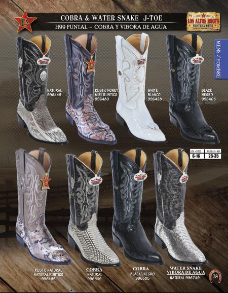 Mensusa Products Los Altos JToe Cobra & Water Snake Men's Western Cowboy Boots Diff.Colors/Sizes 246