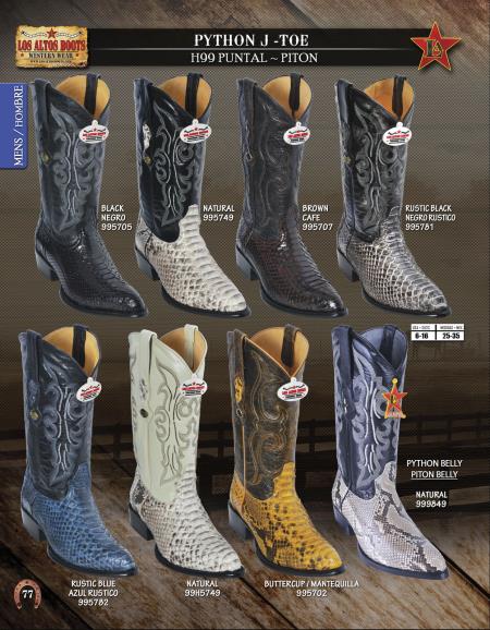 Mensusa Products Los Altos JToe Genuine Python Men's Western Cowboy Boots Diff. Colors/Sizes 186